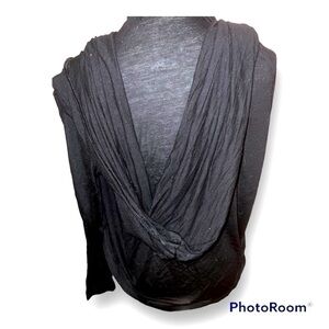 ALICE + Olivia black wrap with drape, can be worn as capelet or hood. S.